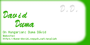 david duma business card