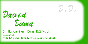 david duma business card